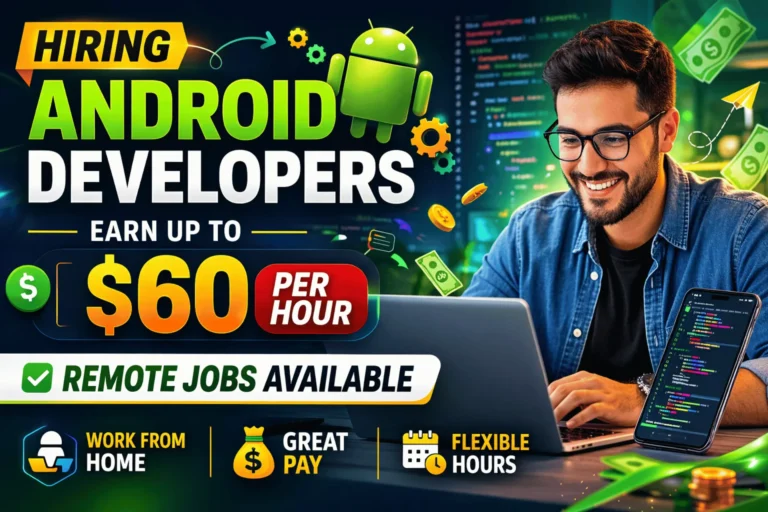 Hiring Android Developers – Remote Android Developer Jobs Earn Up to $60 Per Hour